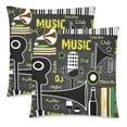 thumbnail image 1 of Fundas de almohada de música retro ABPHQTO Impresión de dos lados 45x45 cm juego de 2, 1 of 2