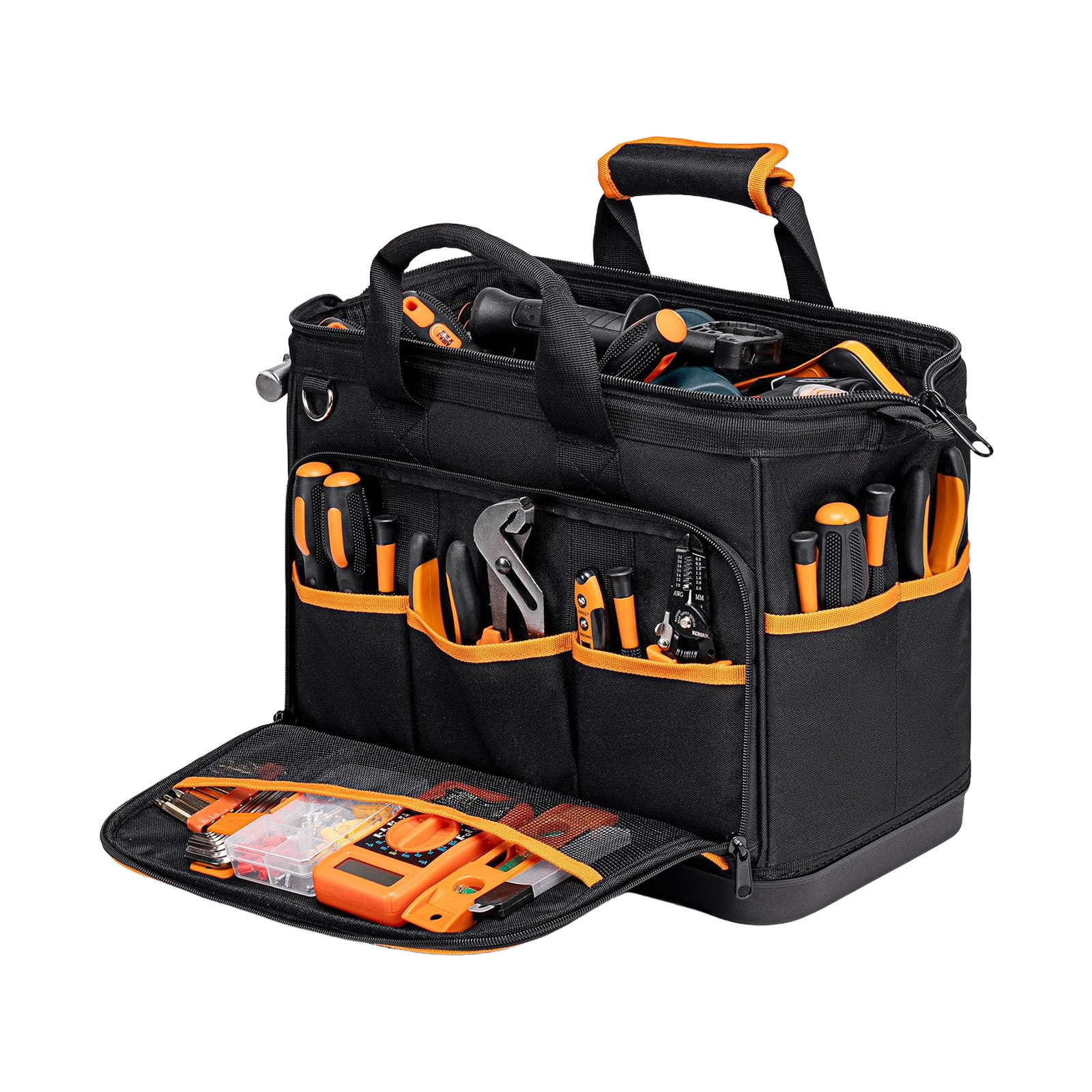 17inch Wide Mouth Tool Bag Large Capacity Tool Bags for Men Portable Home Organization Storage Handbag for Screwdriver