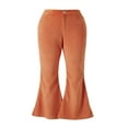 thumbnail image 6 of FNNMNNR Corduroy Pants for Women Elastic Waist Flared Pants Casual Slim Fit Bell Bottom Trousers with Pockets, 6 of 9