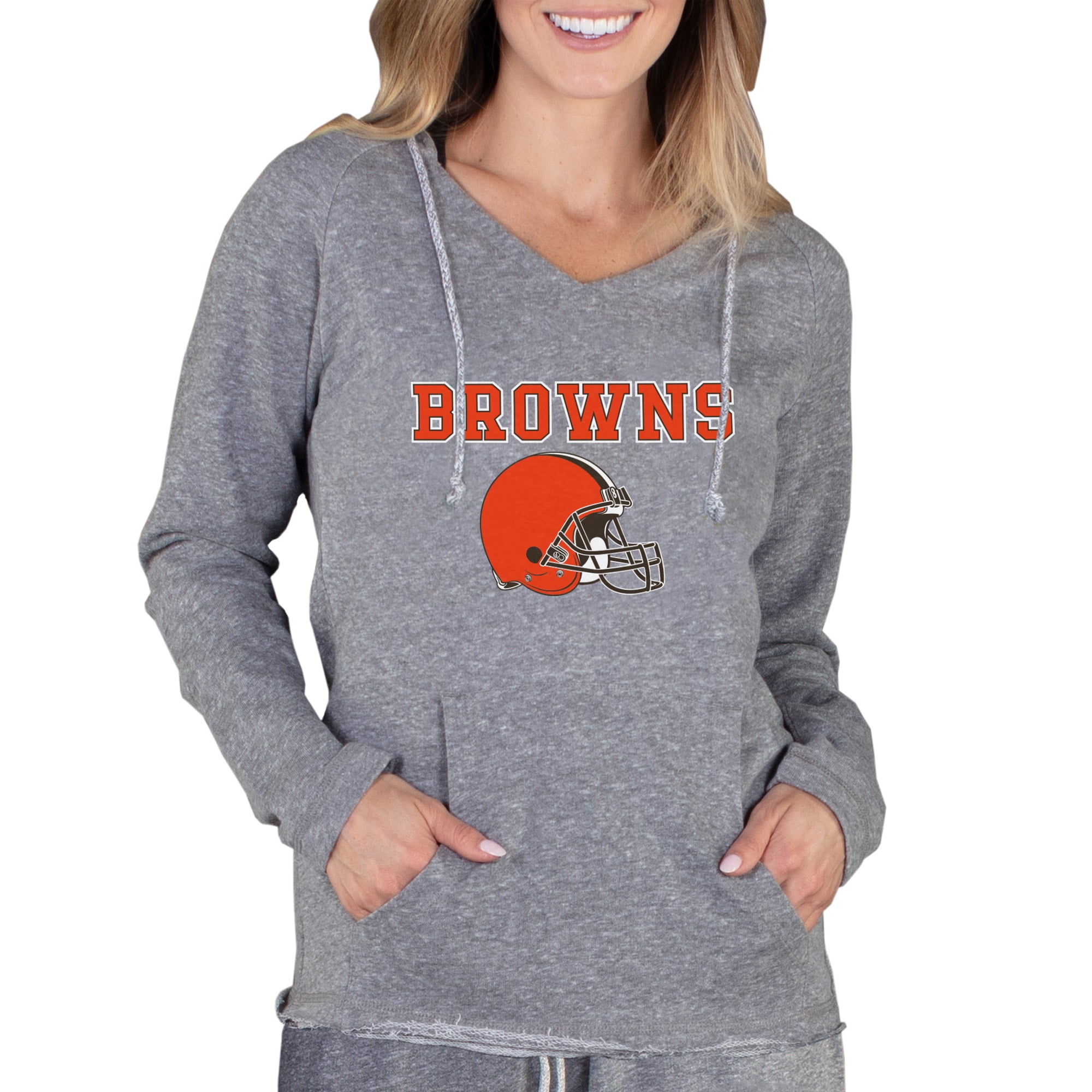 Cleveland Browns Concepts Sport Women's Mainstream Hooded Long Sleeve V ...