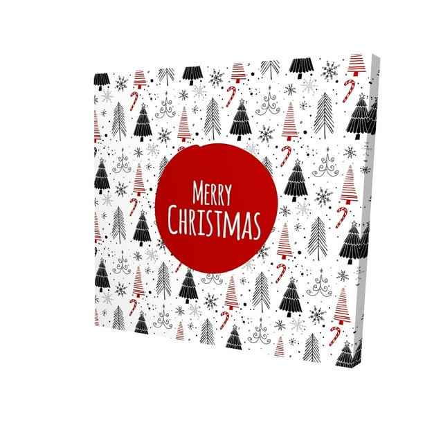 Joyeux Noël - en - Toile 24"x24 Pouces - Impression à la Demande