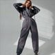 thumbnail image 4 of Conjunto de Mono de para Mujer, Sudadera con Capucha y Cintura Alta Gris M, 4 of 7