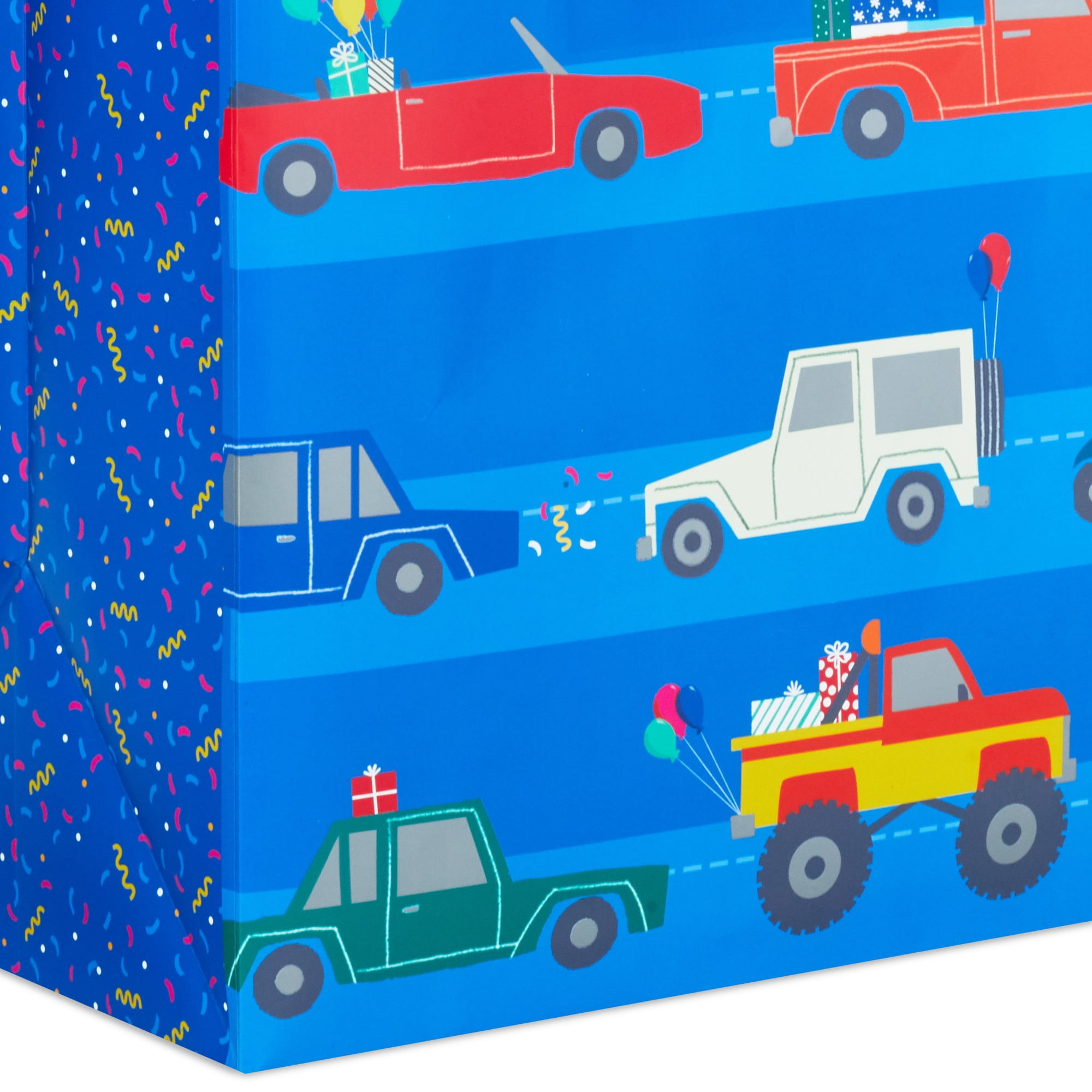 Hallmark Extra-Deep Gift Bag (Vehicles on Blue)