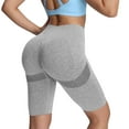 thumbnail image 2 of CFLVAEK Womens Seamless Biker Shorts Knee Length Butt Lifting Biker Shorts Comfy High Waist Tummy Control Long Biker Shorts Gray M, 2 of 10
