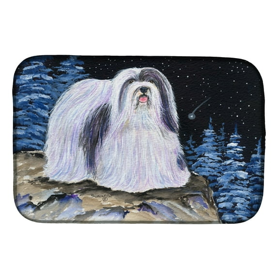 Starry Night Havanese Dish Drying Mat