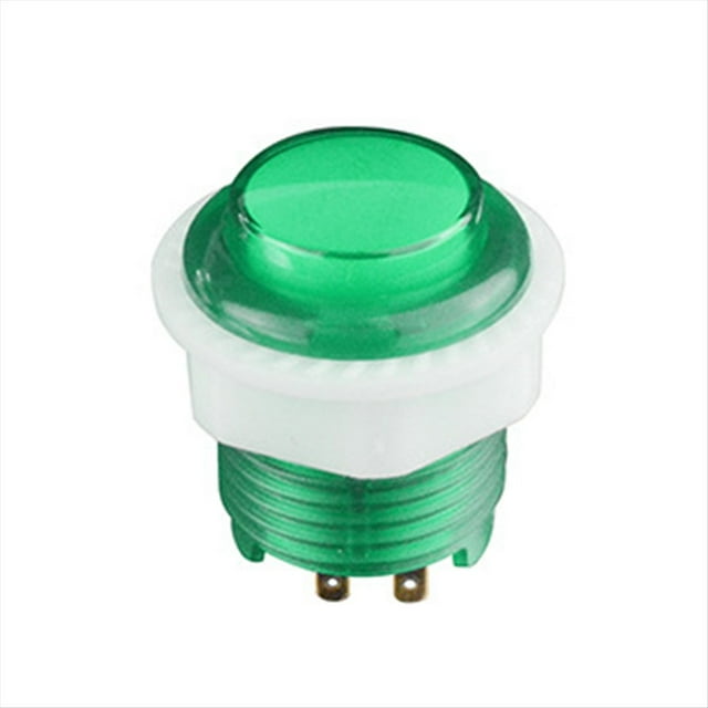 Quality ABS Game Machine Push Button Switch with Light Illuminate 24mm Arcade Game Console Button with 4 Terminal B,1 x Button Switch,Green