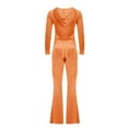 thumbnail image 5 of Summer Savings!Velvet Tracksuits for Women Set Long Upper, Velour Sweatsuits Womens Tracksuit 2 Piece Wide Leg Pant,Women's Solid Velvet Tracksuit Set Zip Up Hooded Sweatshirts Pants Running Outfit, 5 of 8