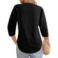 thumbnail image 6 of Virmaxy Womens Blouses Long Sleeve Shirt Women Casual Fashion Solid Color Button T-Shirt Long Sleeves One Shoulder Top Blouse Tops Black-3 S, 6 of 6
