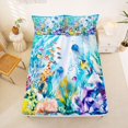 thumbnail image 5 of jejeloiu Watercolor Ocean Animal Bed Sheets For Girls,Tropical Fish Coral Full Size Sheets,Multicolor Blue,4 Pieces,1 Flat Sheet, 1 Fitted Sheet and 2 Pillowcases, 5 of 6