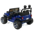 thumbnail image 6 of Trail Explorer 24V Kids Ride On Truck With Parental Control Remote, LED Foam Wheels, MP3 + Wireless Music Streaming, Vegan Leather Seats (Spider Blue), 6 of 11