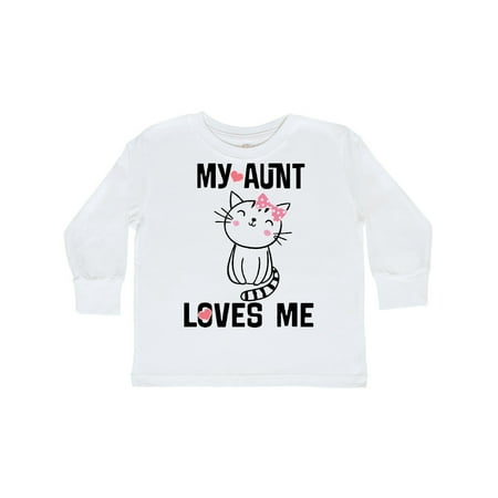 

Inktastic My Aunt Loves Me Kitty Gift Toddler Toddler Girl Long Sleeve T-Shirt