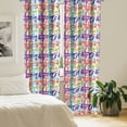 thumbnail image 2 of Ambesonne Abstract Window Curtains, Colorful Scattered Shapes, Each 28" W x 95" L, Burnt Sienna Sky Blue, 2 of 4