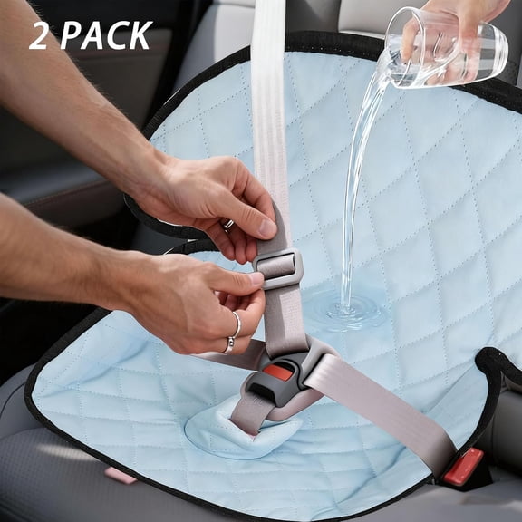 ZHZFKQ Waterproof Car Seat Protector - 2 Pack Premium Carseat Liner for Babies & Toddlers, Machine Washable & Quick-Dry, Anti-Slip Backing, Potty Training Pad for Infant Car Seat & Stroller (Blue)