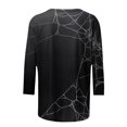 thumbnail image 4 of Womens 3/4 Sleeve T-Shirts Halloween Ladies Graphic Tunic Tops Casual Round Neck Blouses Solid Color Basic Tees Black S, 4 of 4