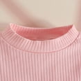 thumbnail image 5 of NOLDARES Baby Girl Fall Winter Clothes Ribbed Long Sleeve Ruffle Romper Pleated Skirt Headband 3Pcs Outfit Set(Red,6-12 M), 5 of 8