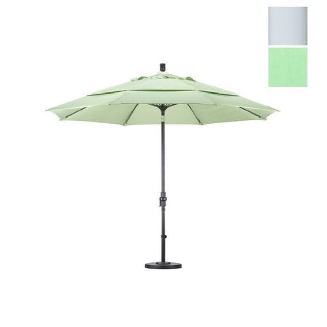 11 Pieds Marché en Fibre de Verre Umbrella Collier Inclinable DV Mat Blanc/pacifica/spa