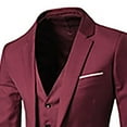 thumbnail image 5 of Lovskoo 2024 Men's Slim Fit Three Piece Suit Fashion Tuxedo Set One Button Jacket Vest Pants Suit Claret, 5 of 7