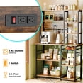 thumbnail image 6 of SUPERJARE Large Bakers Rack, Microwave Stand with Power Outlets, Kitchen Coffee Bar Table with 12 Hooks, Kitchen Shelf Rack in Rustic Brown, 6 of 7