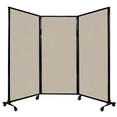 thumbnail image 1 of Versare&nbsp;QuickWall&nbsp;Folding Portable Partition&nbsp;Black Frame | 3 Panels | 8'4" x 5'10" Sand Fabric, 1 of 7