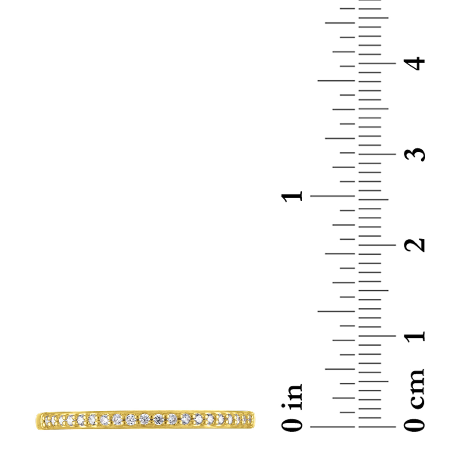 14kt Yellow Gold Plated Diamond 1/10 cttw Stackable Ring