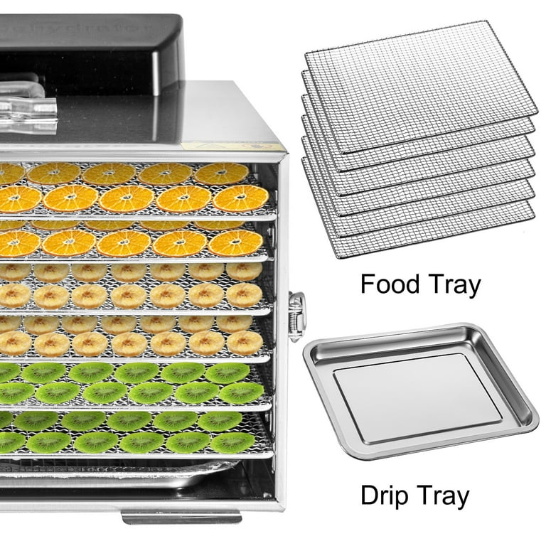 Septree Food Dehydrator for Jerky Fruit Meat Veggies Dog Treats Herbs and Yogurt 6 Stainless Steel Trays Food Dryer Machine with Digital Timer Temper