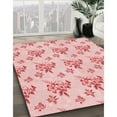 thumbnail image 3 of Ahgly Company Machine Washable Indoor Round Transitional Light Rose Pink Area Rugs, 3' Round, 3 of 7