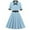 Light Blue casual dress for Women, variant on Women's Trendy Midi A Line Dress Solid Short Sleeve V Neck Dress 1950S Ruffle Hem Retro Holiday Clothing Fashion Summer Blue XXL