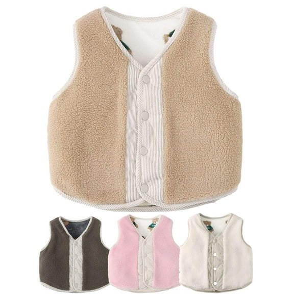 Unisex Kids Toddler Reversible Vest Warm Sleeveless Jacket Spring Winter Children Waistcoat 1-7Y