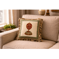 thumbnail image 2 of Red Faberge Egg Vintage Needlepoint Accent Throw Pillow 17" x 17", 2 of 4