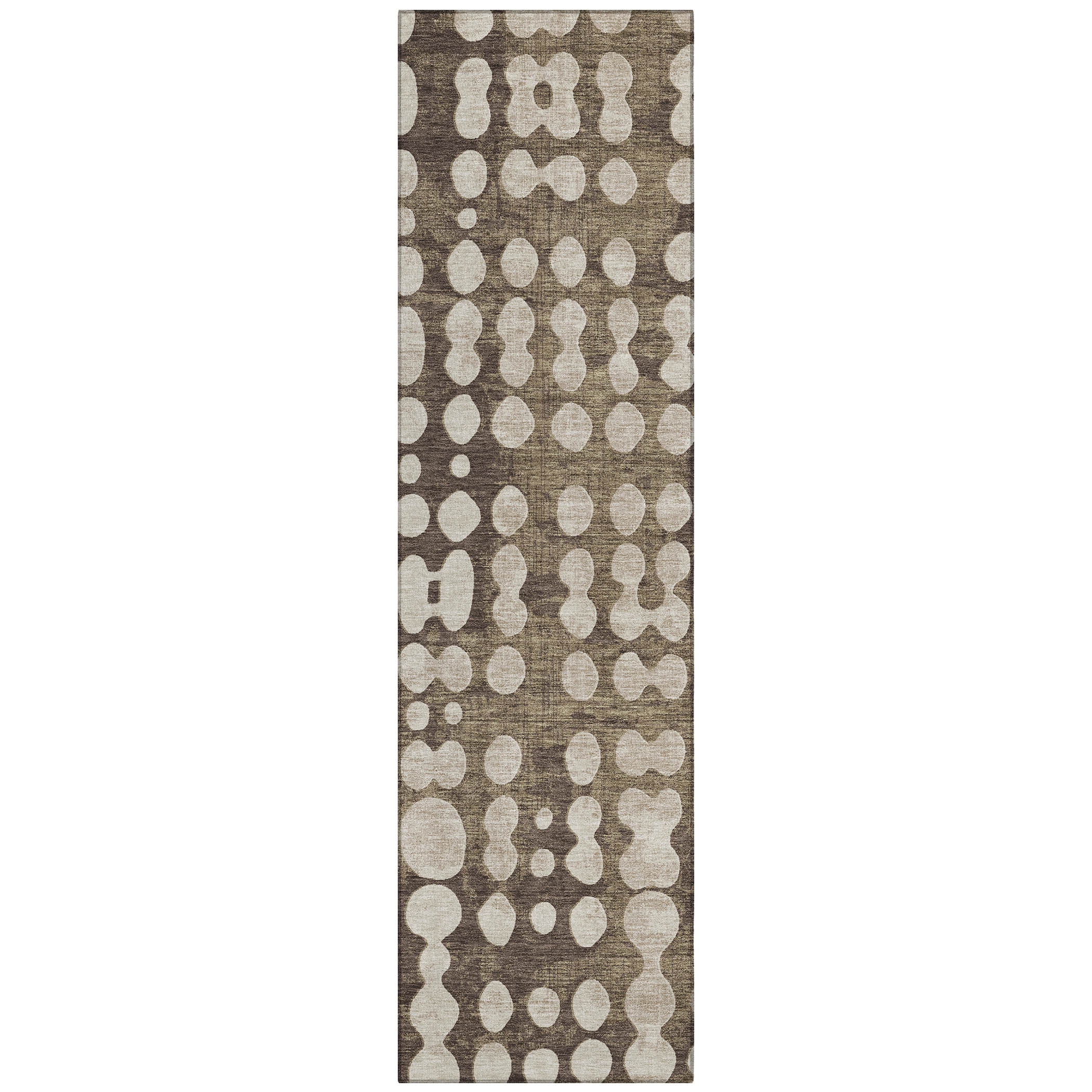 Addison Rugs Chantille Indoor/Outdoor Transitional Circles Brown Washable Runner Rug, 2'3" x 7'6"