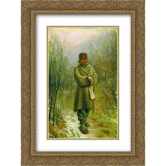 Ivan Kramskoy 2x Matted 20x24 Gold Ornate Framed Art Print 'Contemplator '