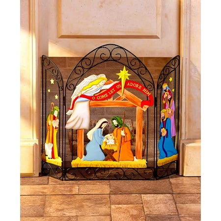 Decorative Fireplace Screens Nativity Walmart Com