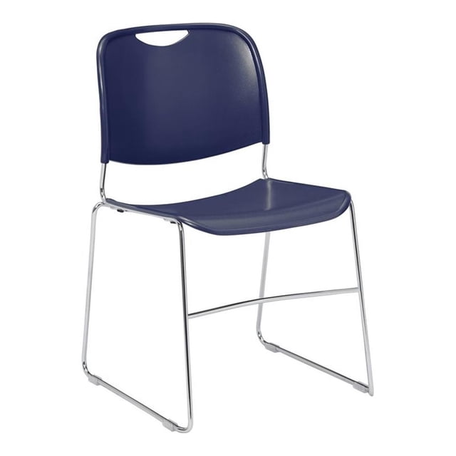 NPS 8500 Series Chaise Empilable Moderne Ultra-Compacte en Plastique de 31 Pouces Bleu Marine