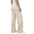 thumbnail image 4 of WTOBBY Women's Fashion Loose-Fit Solid Color Sweatpants with Pocketed Elastic Waist and Drawstring, Comfortable Sporty Pants for Casual Wear,Beige L, 4 of 6