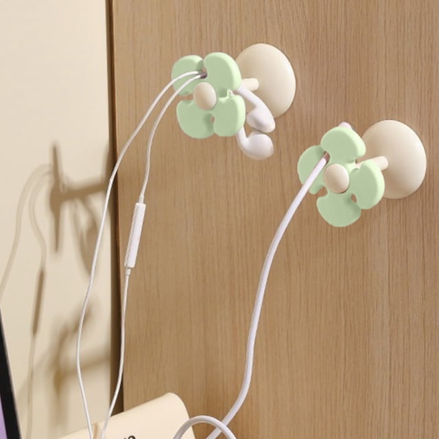 Organizador de Cables para Escritorio y Pared: Soporte para Cables de Carga, Auriculares y Cables de Datos; Se Puede Fijar con Adhesivo o Colocar Sobre Una Superficie Plana; Clip de Plástico para Cab