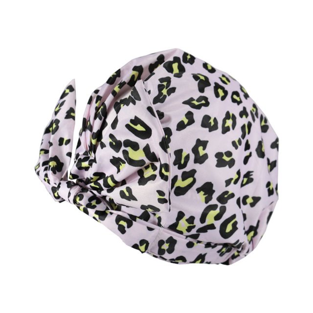 Wosthever Gorro de ducha, accesorios de baño, suministros multiusos para el hogar, gorros de baño de pestañas de malla elástica para mujer, cubierta de Juegos de accesorios de baño leopardo rosa Wosthever HA062079-03B