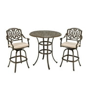 Floral Blossom Taupe 3PC Bistro Set