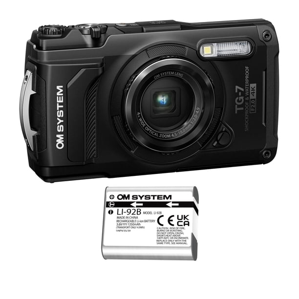 Cámara digital Olympus Tough TG-7 12MP F2.0 con lente negra