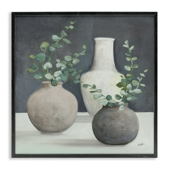 Stupell Industries Fresh Floral Vessels Plants & Flowers Painting Black Framed Art Print Wall Art, 12 x 12