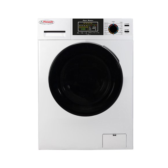 Pinnacle Appliances Clothes Washer 21-835 XL Front Load; White/2.2 Cubic Foot Stainless Steel Drum; 18 Pound Maximum Load Capacity; 15 Wash Cycle; 110 Volt/13 Amp; Stackable Mounting