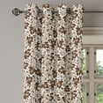 thumbnail image 3 of Ambesonne Earth Tones Grommet Curtain, Brown Flower Leaves, 50" x 54", Dark Brown White, 3 of 6