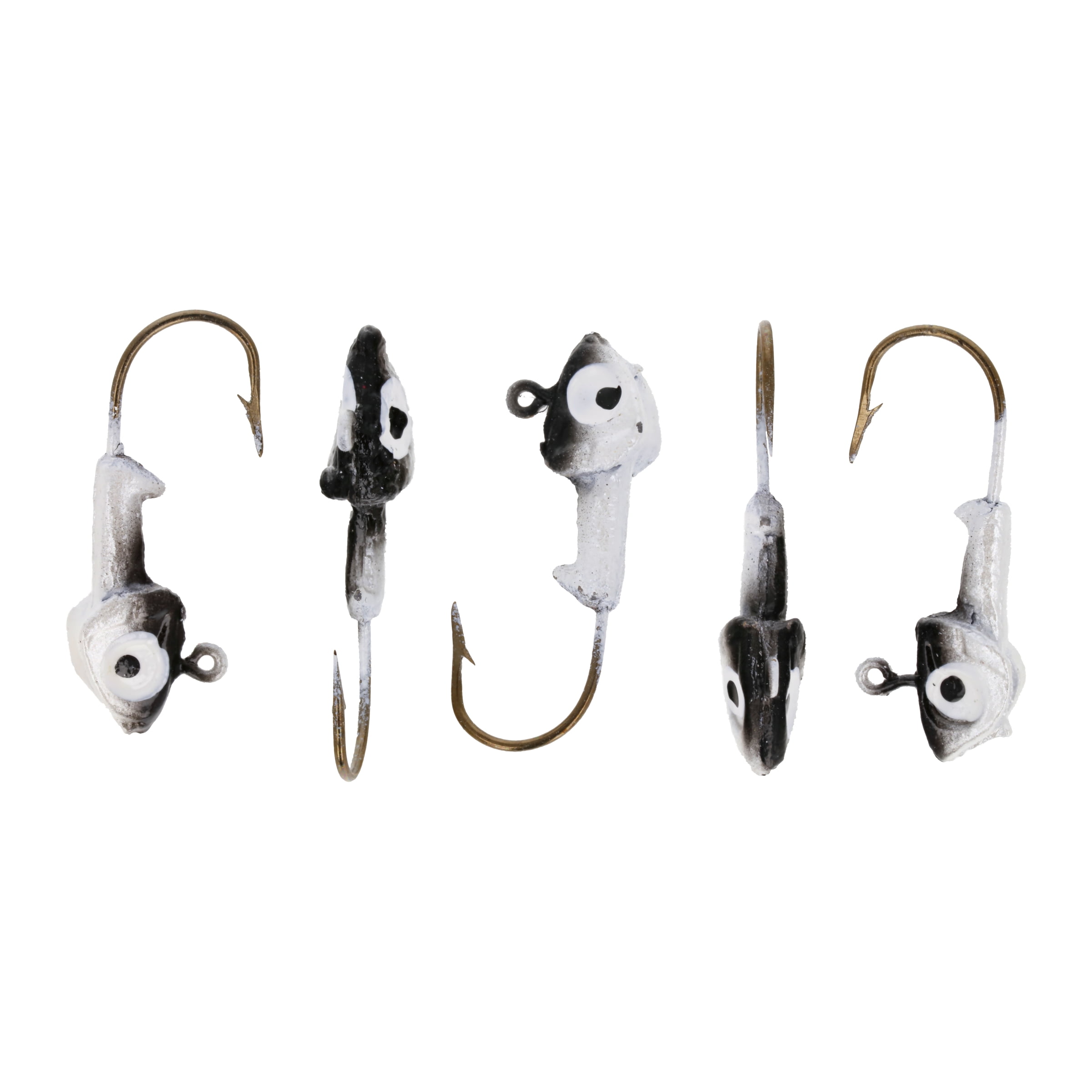 (2 pack) Eagle Claw Panfish Swimbait Head Fishing Jig, Black Pearl, 1/32 oz