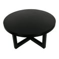 thumbnail image 6 of "East at Main Modern Round X-Frame Coffee Table, 36"" Diameter, Solid Wood, Black", 6 of 8