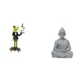 thumbnail image 1 of Figura de escritorio,Estatua de rana camarero,estante,escritorio,decoración del hogar,Estatua de mono,Estatua de Buda Mono para Interiores y Exteriores Budista,Figuras en miniatura meditando, 1 of 8