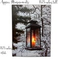 thumbnail image 3 of Winter Lantern Lighted Canvas Wall Art - Snowy Scene With a Glowing Black Lantern - #2501, 3 of 5