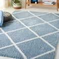 thumbnail image 2 of SAFAVIEH Tahoe Elwyn Trellis Shag Area Rug, 4' x 6', Blue/White, 2 of 8
