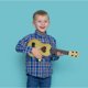 thumbnail image 3 of Instrumento musical pequeño para niños, imitación de ukelele, mini guitarra de juguete con cuatro cuerdas (39 cm, beige), 3 of 8