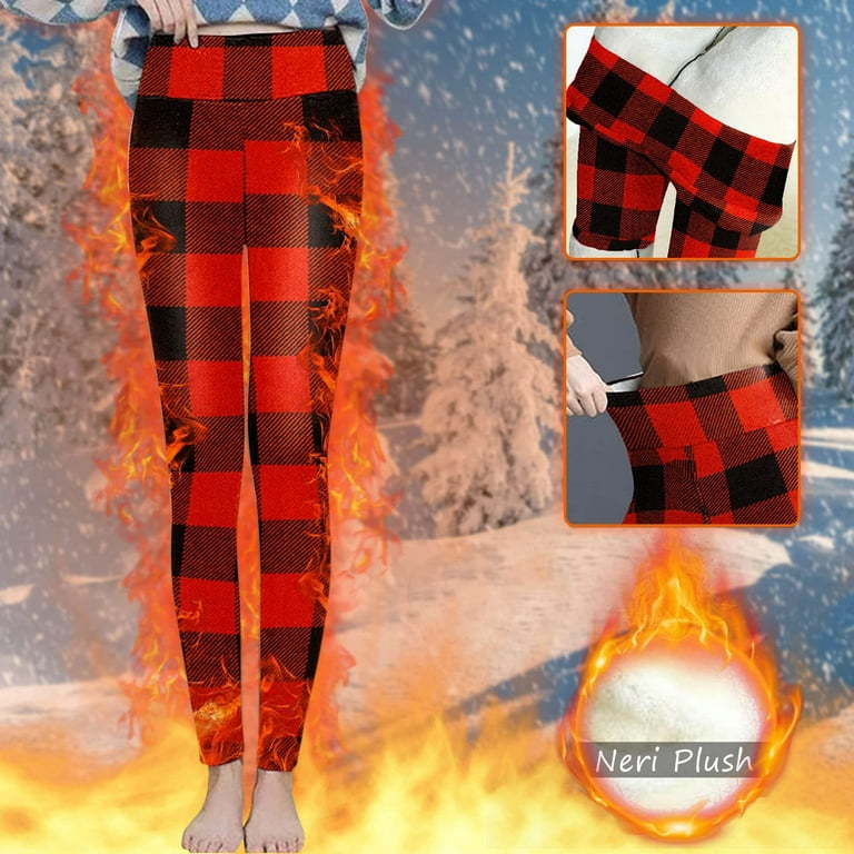 OGLCCG Fleece Lined Leggings for Women Tummy Control High Waisted Winter  Stretchy Thick Thermal Pants Christmas Buffalo Plaid Warm Sherpa Lined  Leggings 