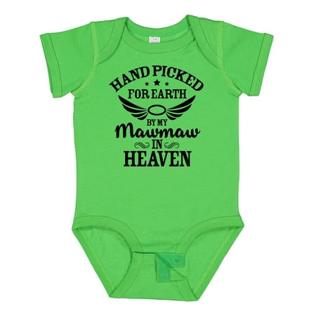 

Inktastic Handpicked for Earth by My Mawmaw in Heaven with Angel Wings Gift Baby Boy or Baby Girl Bodysuit