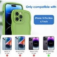 thumbnail image 6 of Case for iPhone 14 Pro Max Case Wave, Curly Frame Design for Women Girls, Cute Wavy Solid Color Aesthetic Phone Case Soft Flexible TPU Shockproof Full-Body Protective Case Cover 6.7" - Green, 6 of 12